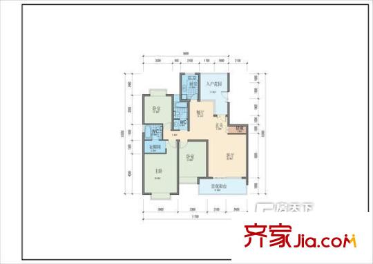 望湖城和欣家園 3室 戶型圖