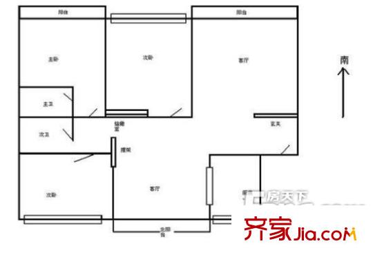 仕嘉名苑 3室 戶型圖