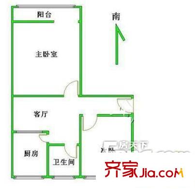 汽修小區(qū) 2室 戶型圖