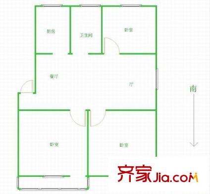 汽修小區(qū) 3室 戶型圖