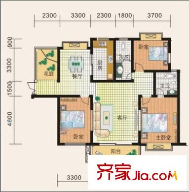 望湖城民航家園 3室 戶型圖