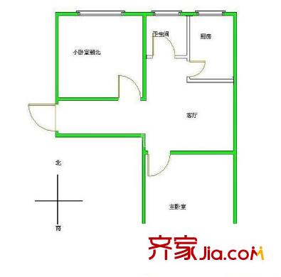 汽修小區(qū) 2室 戶型圖
