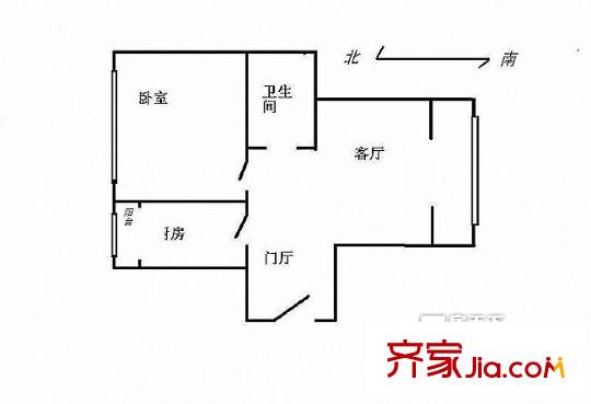 恒豐嘉園 1室 戶型圖
