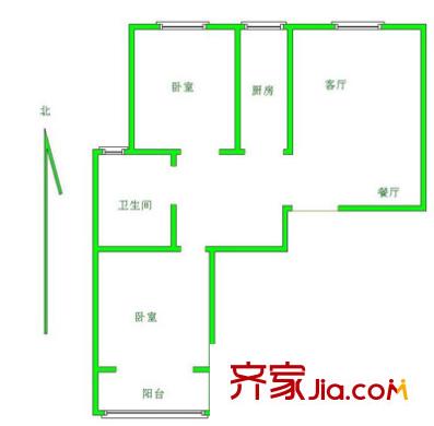 姚公新苑戶型圖20101112101909513 2室1廳1衛(wèi)1廚