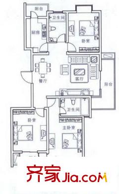 姚公新苑 3室 戶型圖