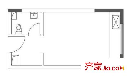 中翔新東城戶(hù)型圖C戶(hù)型 1室1廳1衛(wèi)