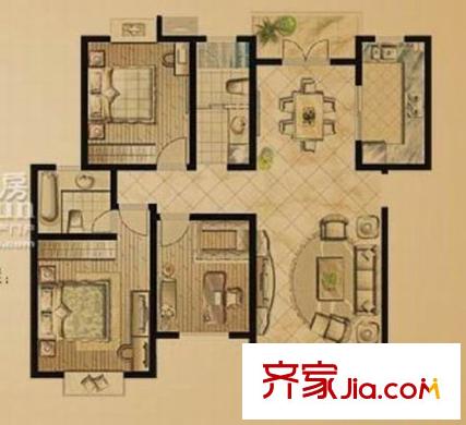 萬豪花園 3室 戶型圖