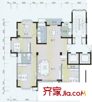 萬豪花園 4室 戶型圖