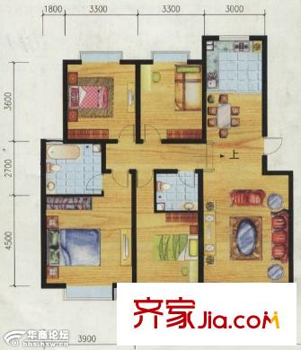 絲綢新村 4室 戶型圖