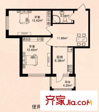 惠康小區(qū) 2室 戶型圖