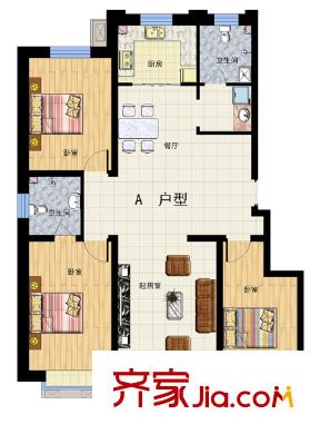 惠康小區(qū) 3室 戶型圖