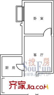 望湖北苑戶型圖4-2 1室1廳1衛(wèi)1廚