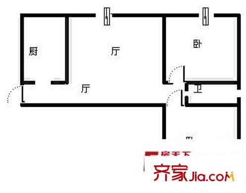 鳳凰城桂香堤岸 2室 戶型圖