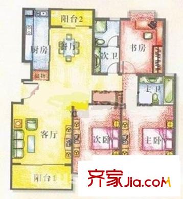 鳳凰城桂香堤岸 3室 戶型圖