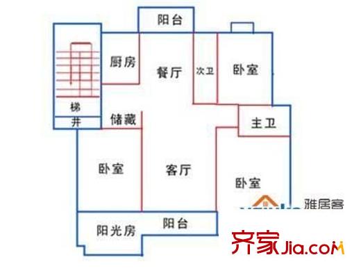 鳳凰城桂香堤岸 3室 戶型圖