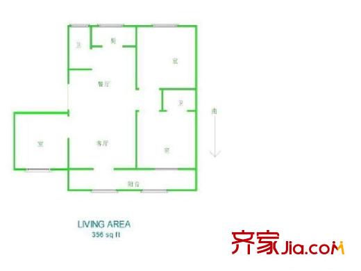 鳳凰城桂香堤岸 3室 戶型圖