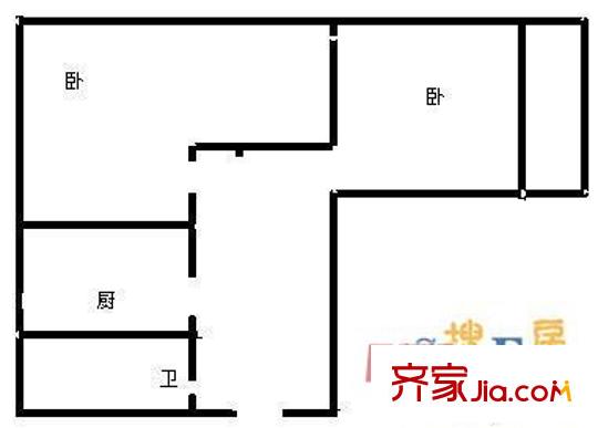 同和民康丹桂園戶型圖4 2室2廳1衛(wèi)1廚