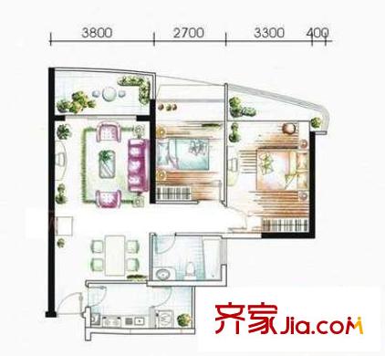 康居時代家園 2室 戶型圖