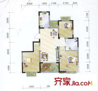 丹青花園 3室 戶型圖