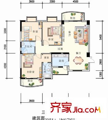 城市華庭 3室 戶型圖