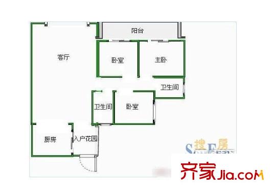 匯林園 3室 戶型圖
