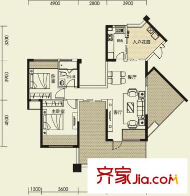 湖畔春天 2室 戶(hù)型圖