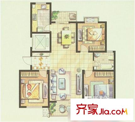 湖畔春天 3室 戶型圖