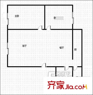 恒?；▓@戶型圖21-1 2室2廳1衛(wèi)1廚