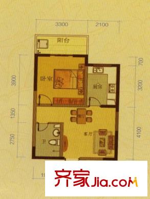 錦繡豪庭6#08 1室2廳1衛(wèi)1廚