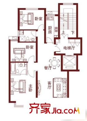 匯林園 3室 戶型圖