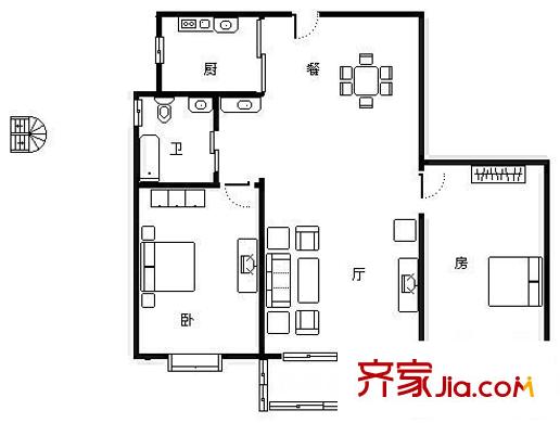 匯林園 2室 戶型圖