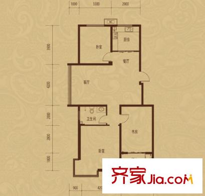 湖畔春天 3室 戶型圖