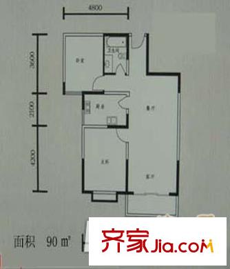 恒?；▓@戶型圖20-3 2室2廳1衛(wèi)1廚