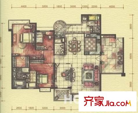 翠庭園 2室 戶型圖