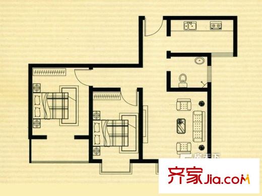 書香苑 2室 戶型圖
