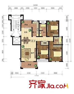 書香苑 3室 戶型圖