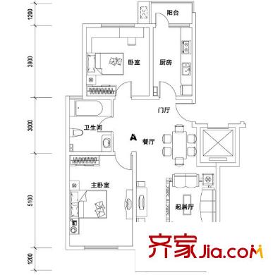 翠庭園 2室 戶型圖