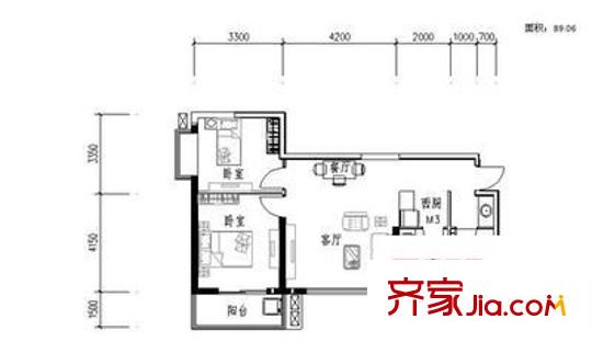 翠庭園 2室 戶型圖