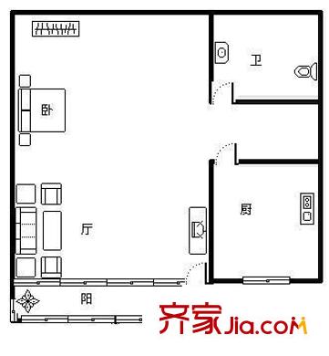 翠庭園 1室 戶型圖