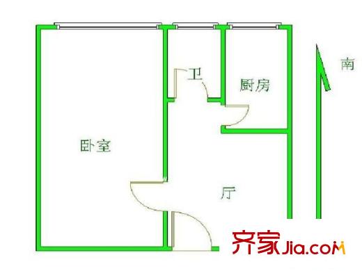 寧國新村 1室 戶型圖