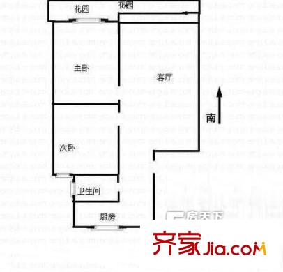 新荷園 2室 戶型圖