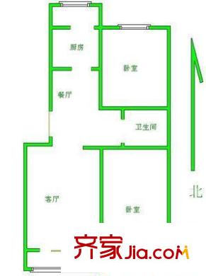 新荷園戶型圖3 3室2廳1衛(wèi)1廚