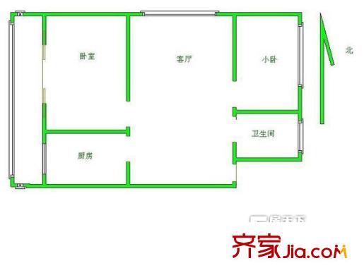 菱水苑 2室 戶型圖