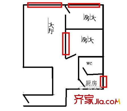 新荷園戶型圖2 2室2廳1衛(wèi)1廚