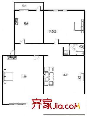 金安花園 2室 戶型圖