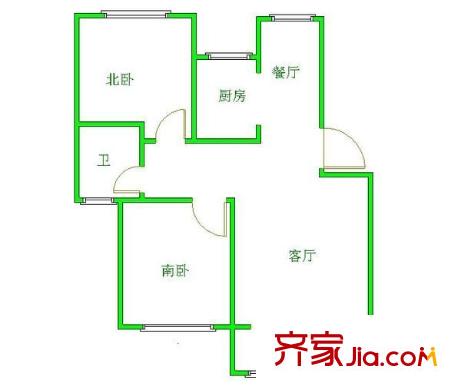格林馨園 2室 戶型圖