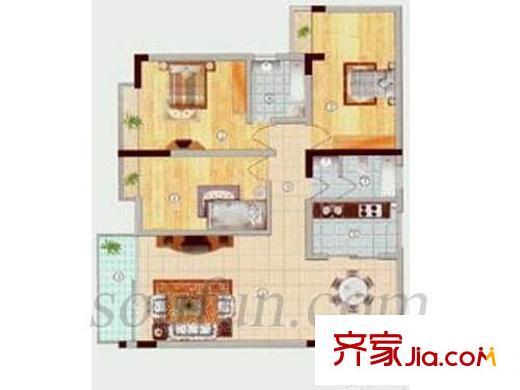 東航衛(wèi)崗小區(qū) 2室 戶型圖