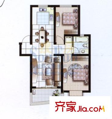 格林馨園 2室 戶型圖