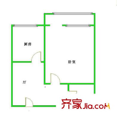 東航衛(wèi)崗小區(qū) 1室 戶型圖