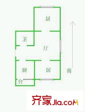 東航衛(wèi)崗小區(qū) 2室 戶型圖